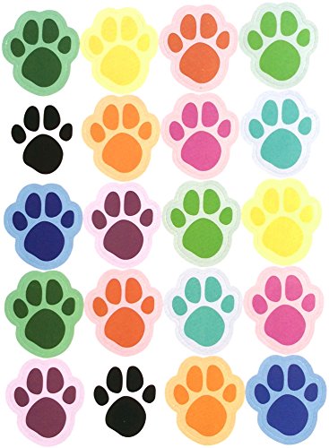 SAHM Paw Print Stickers: Purple Pink Blue Red Green Yellow Orange (120 ct) - Handcrafted