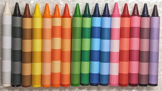 8 Steve Striped COLORED jumbo crayons collection - Handcrafted