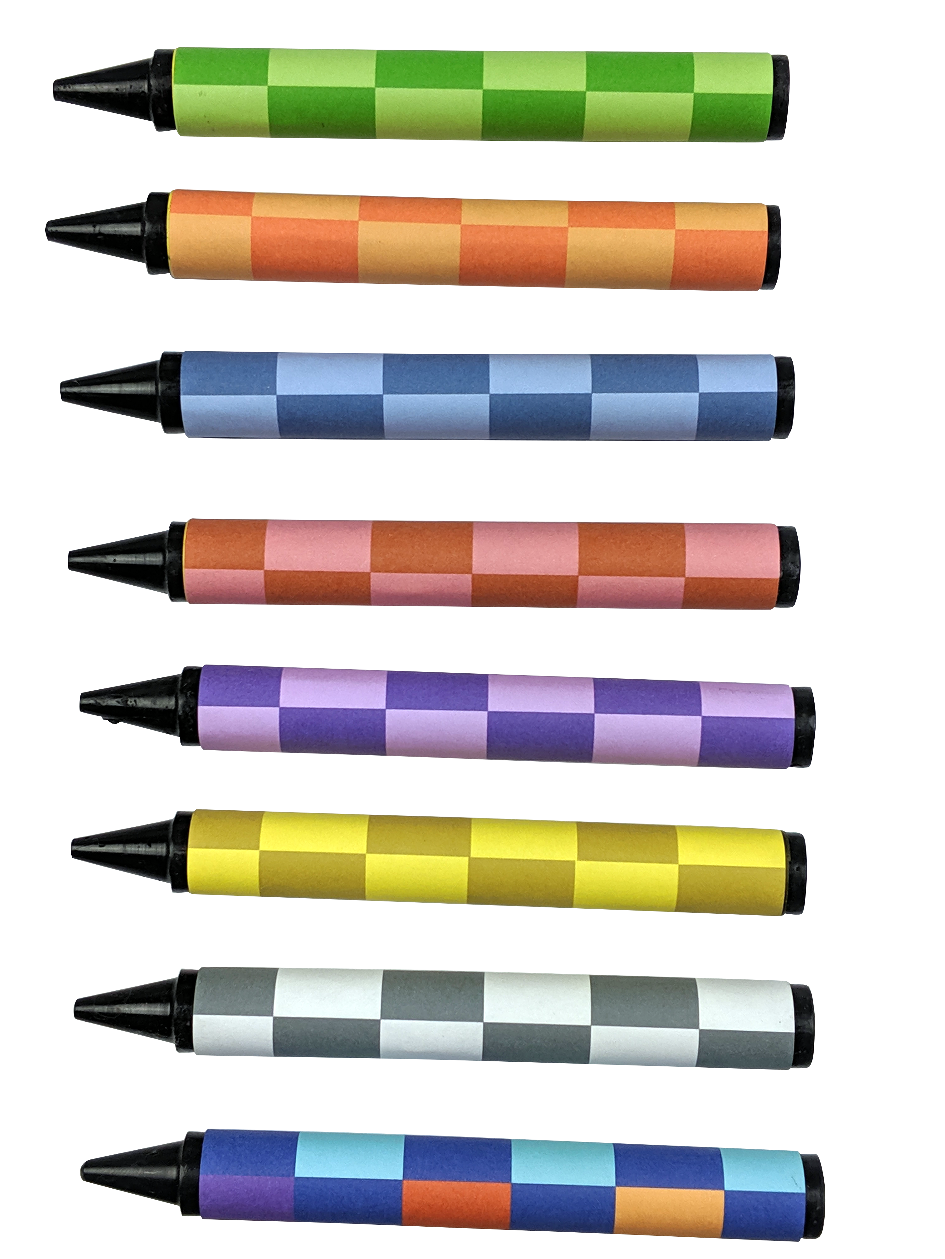 Handcrafted Handy Da Striped Jumbo Crayons - 8 Colors (Write Black)