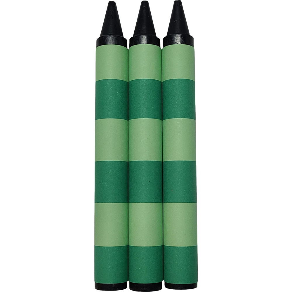 Green Striped Jumbo Black Crayons - Handcrafted